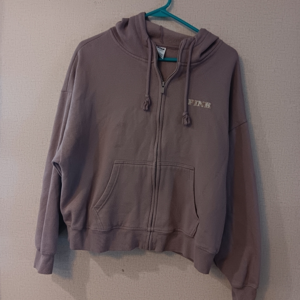 PINK Victoria's Secret Taupe Zip-Up Jacket